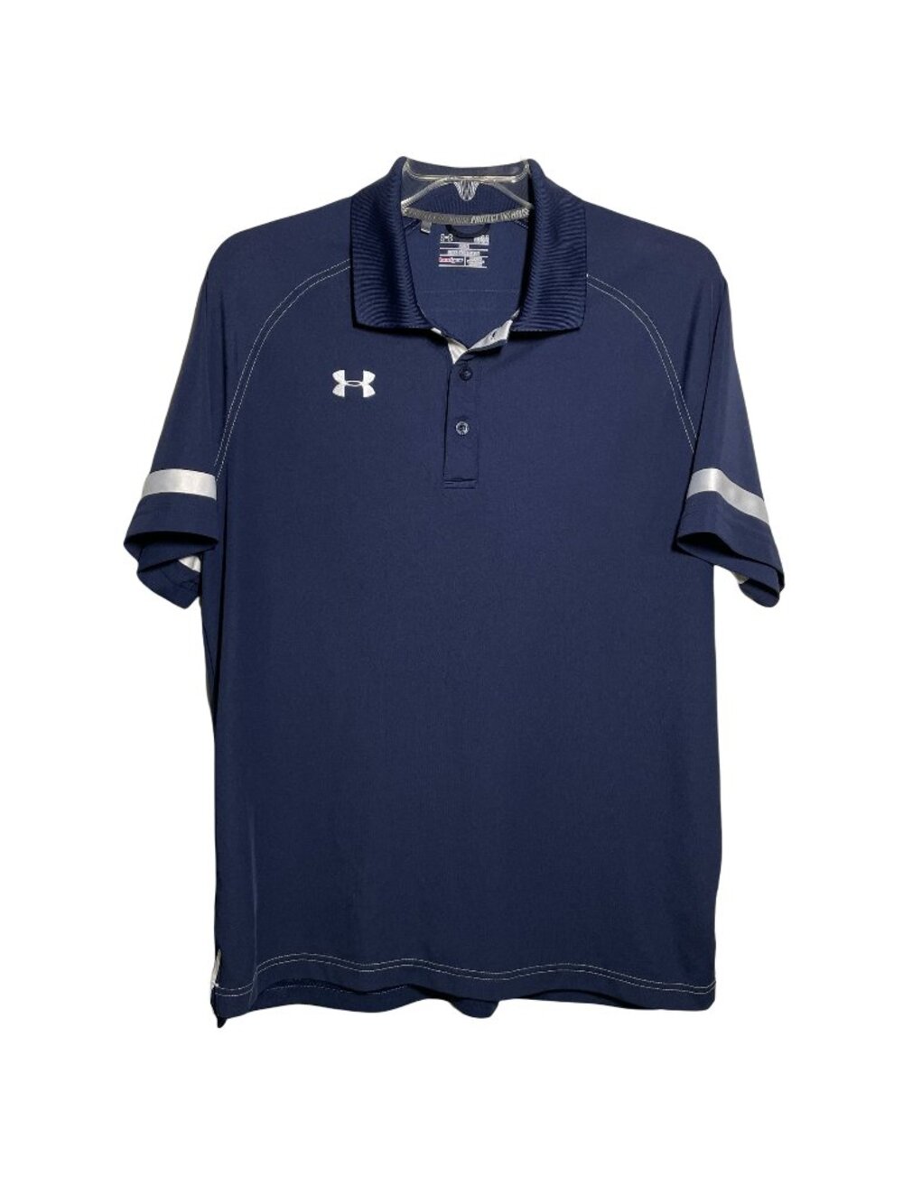 Under Armour Mens HeatGear Navy‎ Polo Golf Shirt Loose Fit Size Large